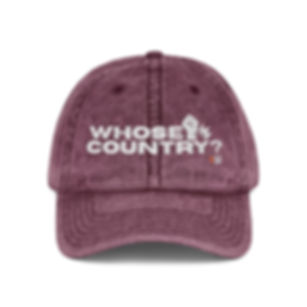 Embroidered "Whose Country?" Vintage Cap 