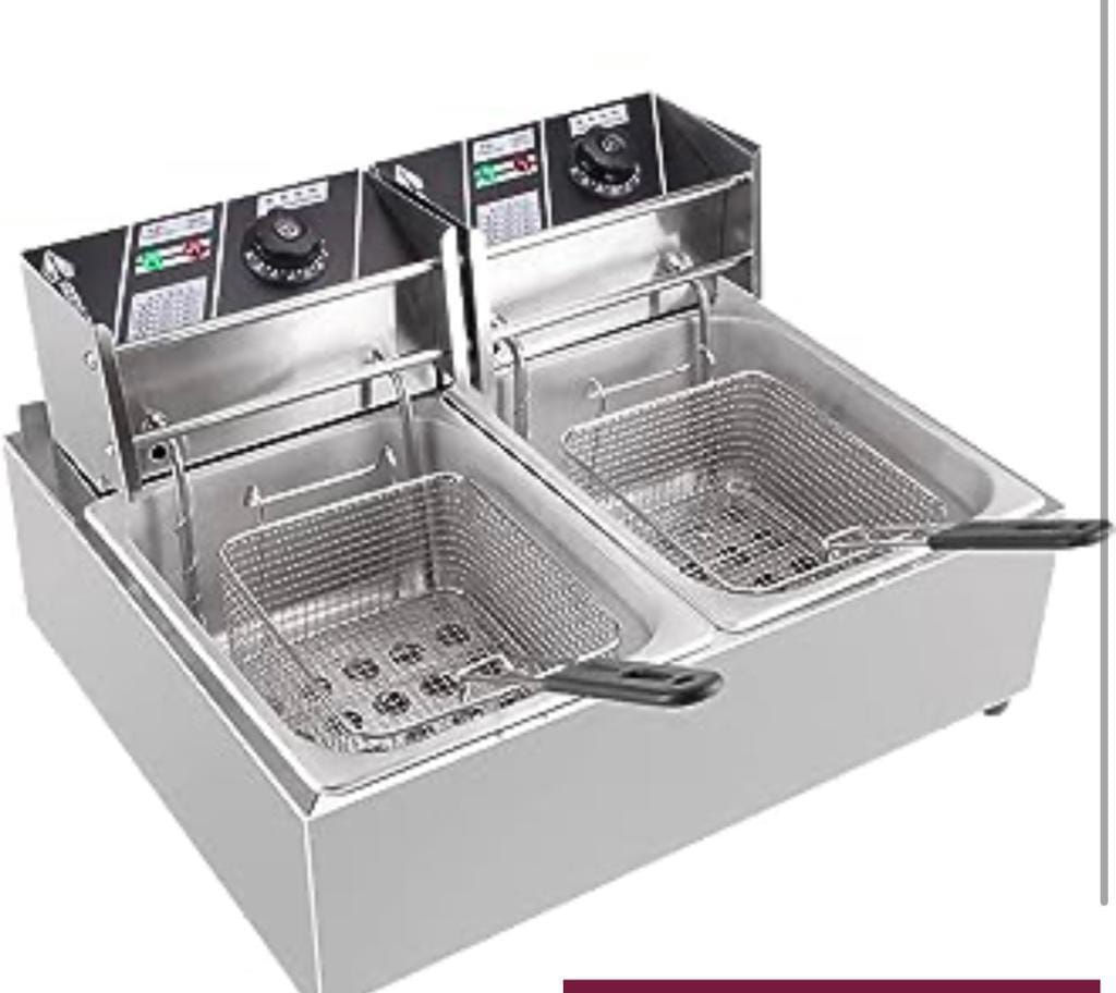 Double 6L electric chips fryer