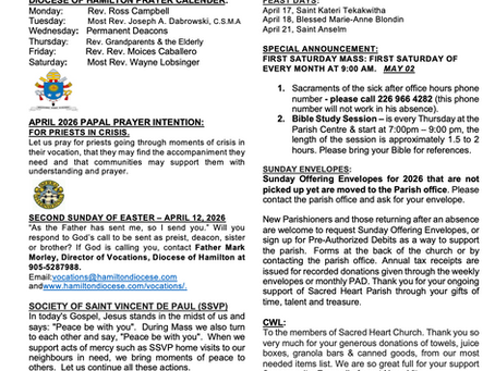 Sunday Bulletin: 2nd Sunday of Easter