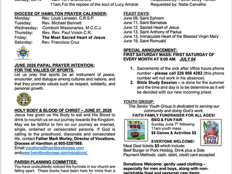 Sunday Bulletin: Body and Blood of Christ