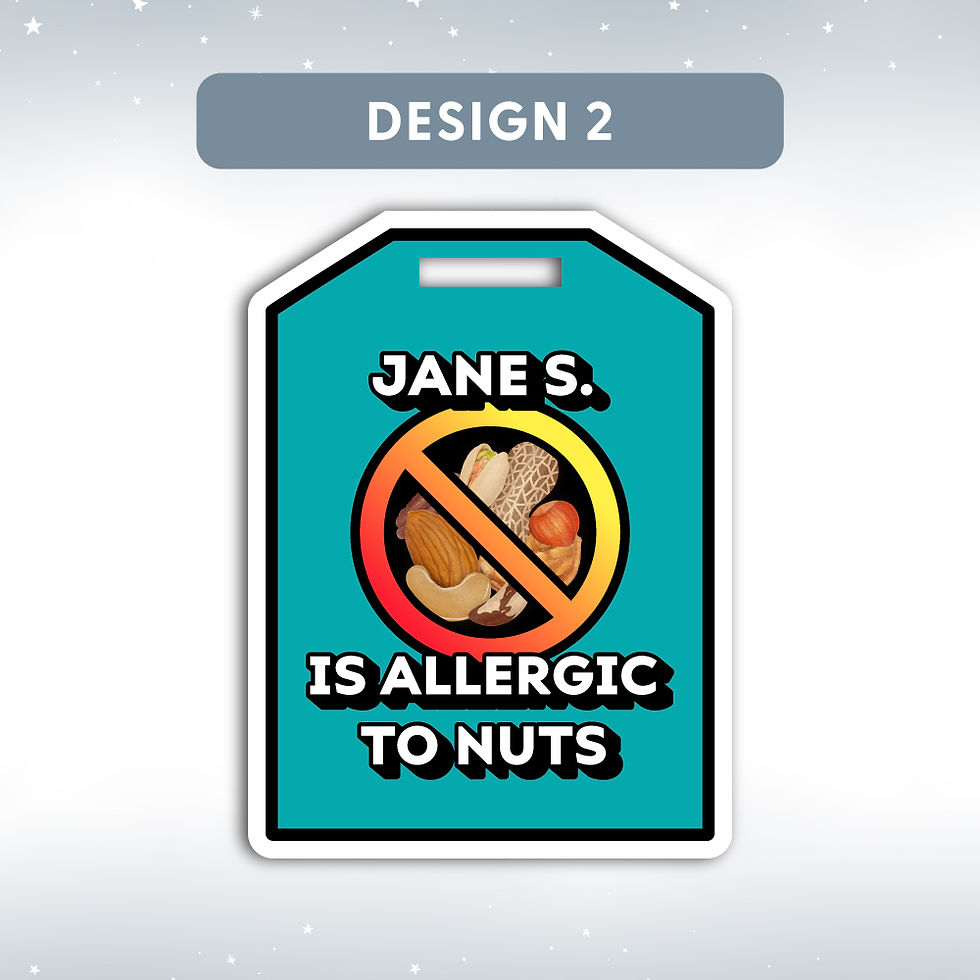 Thumbnail: Nut Allergy Alert Name Tag, design option 3