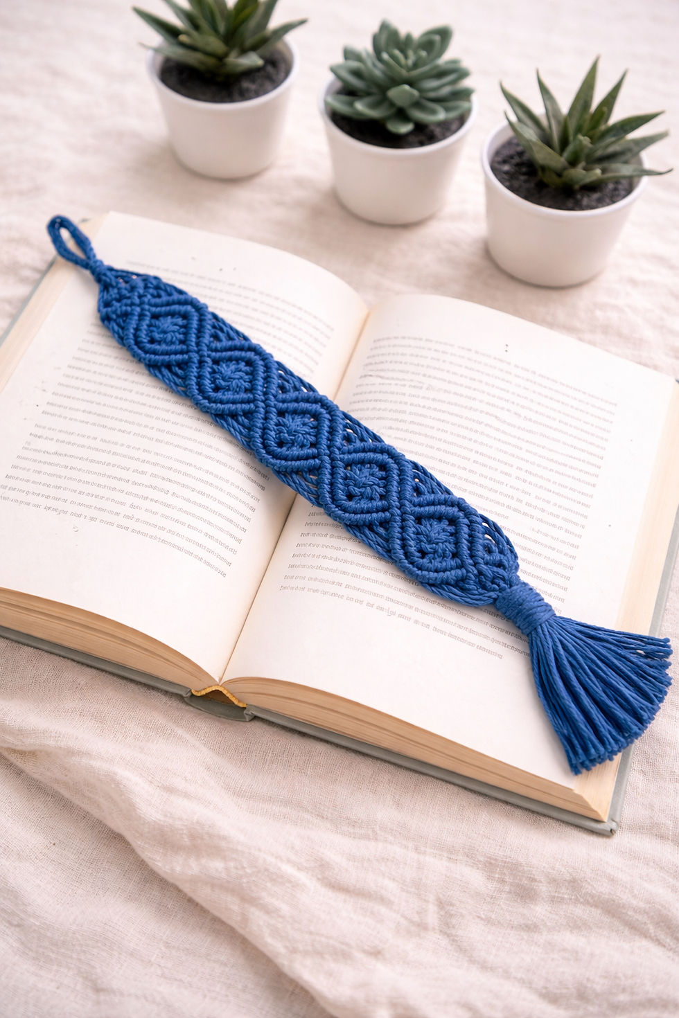 Thumbnail: Handmade Macramé Bookmark – Rich Cotton | Boho Book Lover Gift | LIVIA