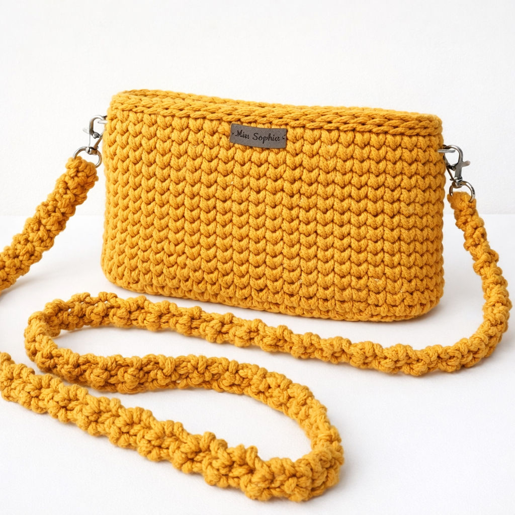 Handmade Crochet Crossbody Bag |Knit Handbag | Boho Shoulder Bag SARA