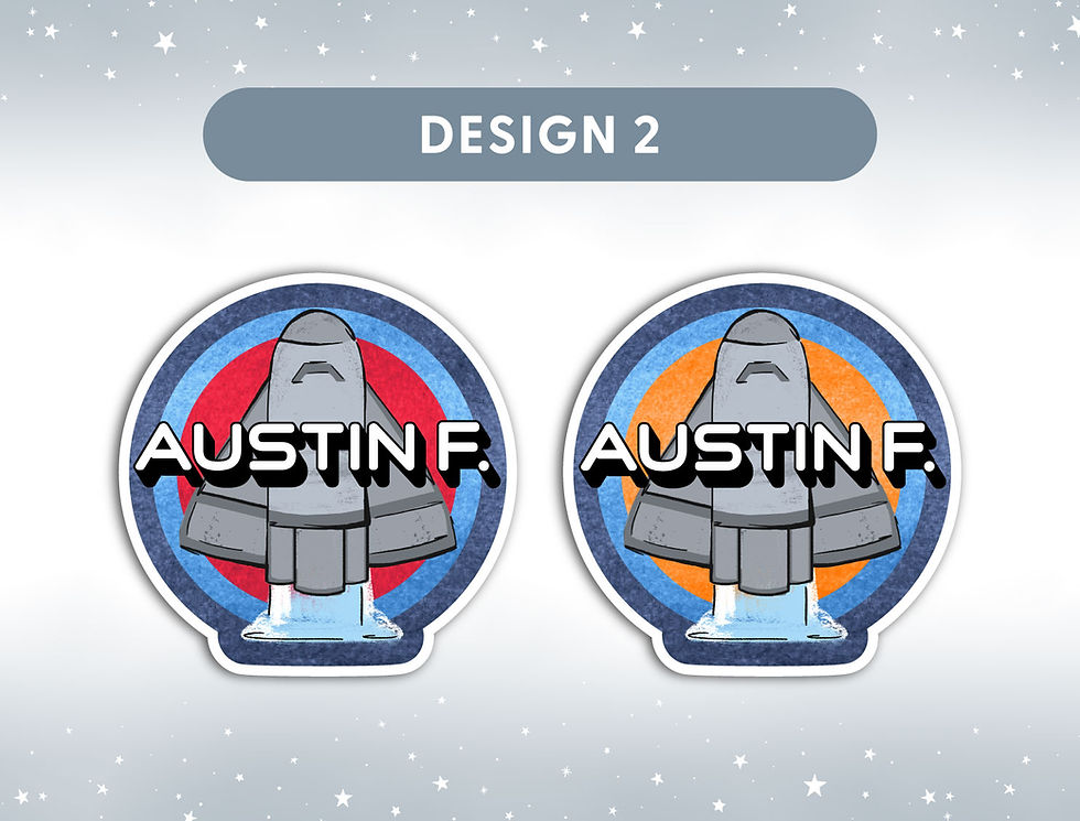 Thumbnail: Space Explorer Name Label Stickers, design option 2