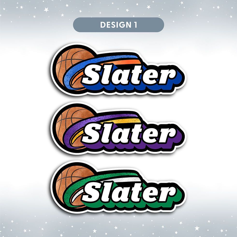 Thumbnail: Basketball Name Label Stickers, design option 1