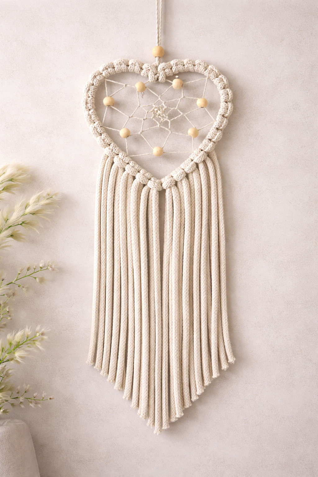 Black Heart Macramé Dreamcatcher | Boho Wall Hanging | Modern Romantic Decor