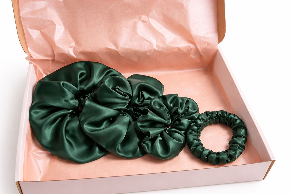 Thumbnail: Luxury Satin Scrunchie Set – Gentle Hair Care | Handmade Hair Accessories | Gift