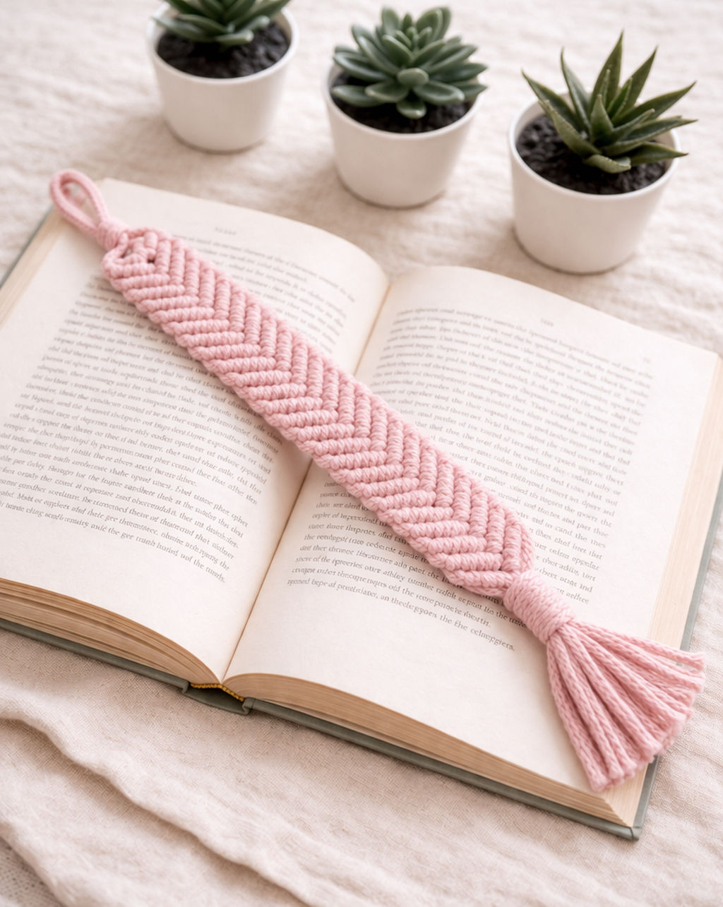 Handmade Macramé Bookmark – Soft Cotton | Boho Book Lover Gift | ZOZOLE