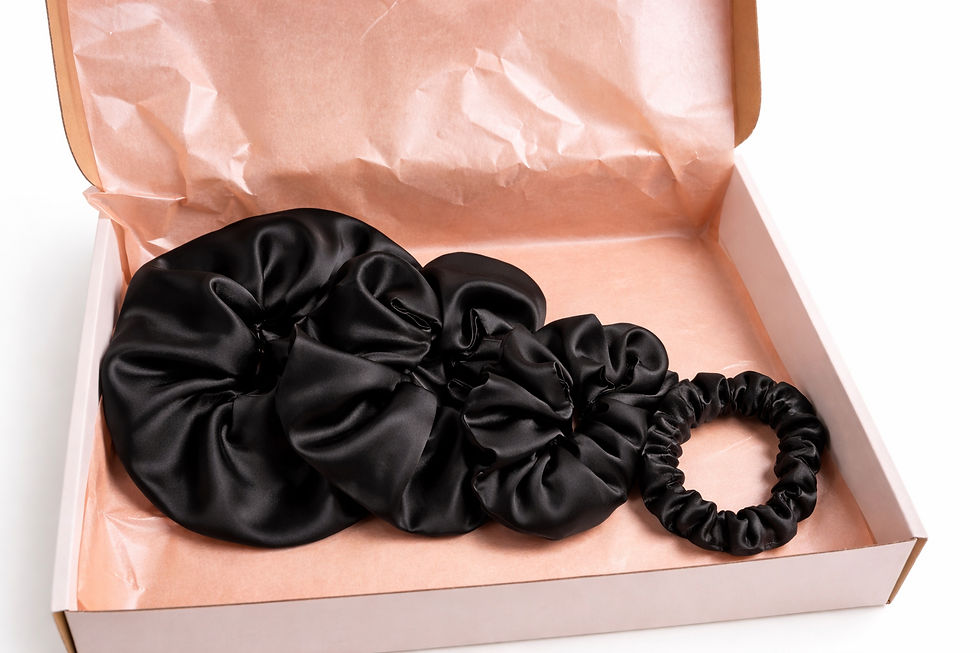 Thumbnail: Luxury Satin Scrunchie Set – Gentle Hair Care | Handmade Hair Accessories | Gift