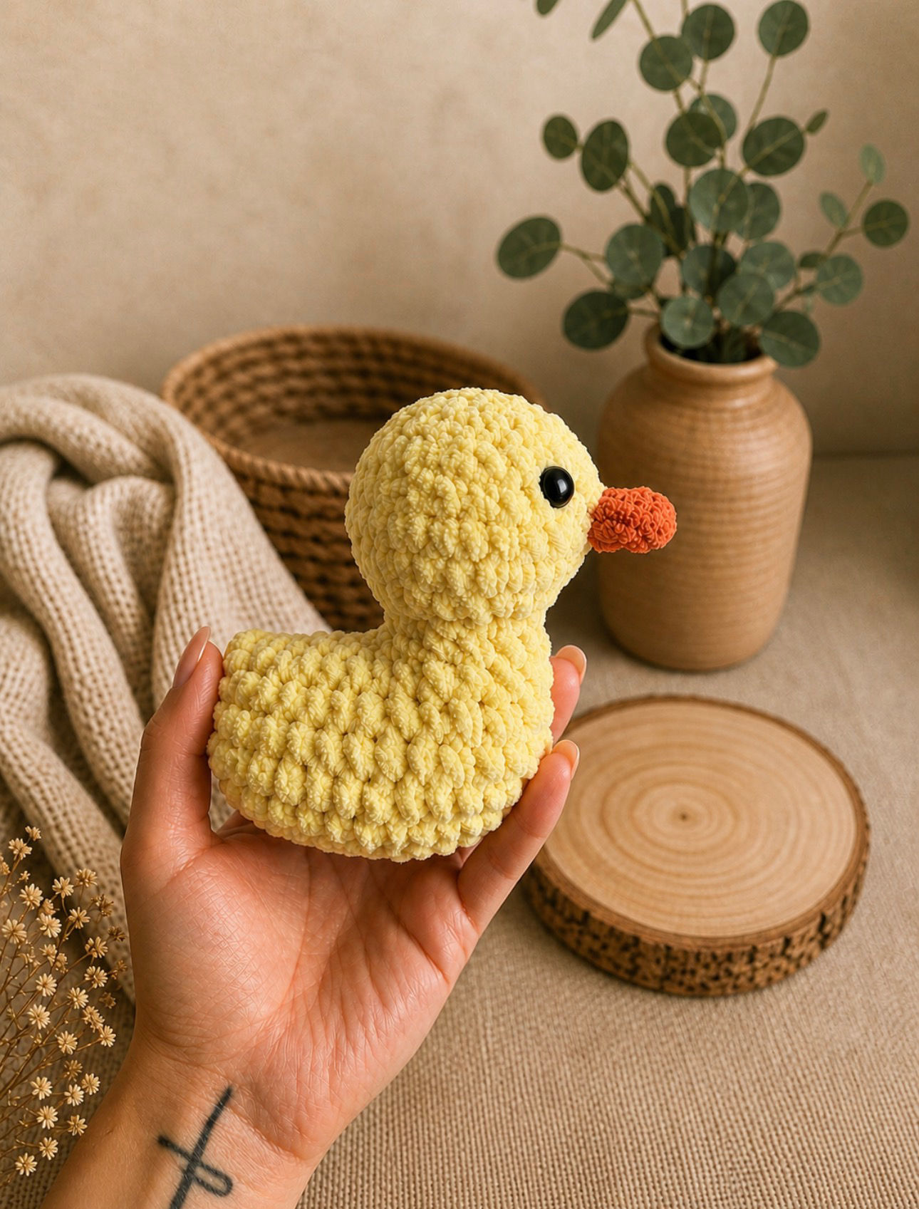 Handmade Plush Duck Crochet Toy Soft Amigurumi Gift Baby Nursery Decor Cute