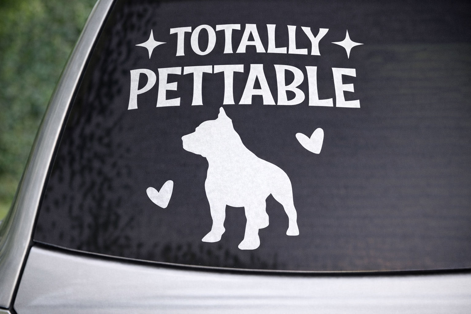 Totally Pettable Dog Car Decal – Dog Lover Vinyl Sticker – Cute Dog Window Decal