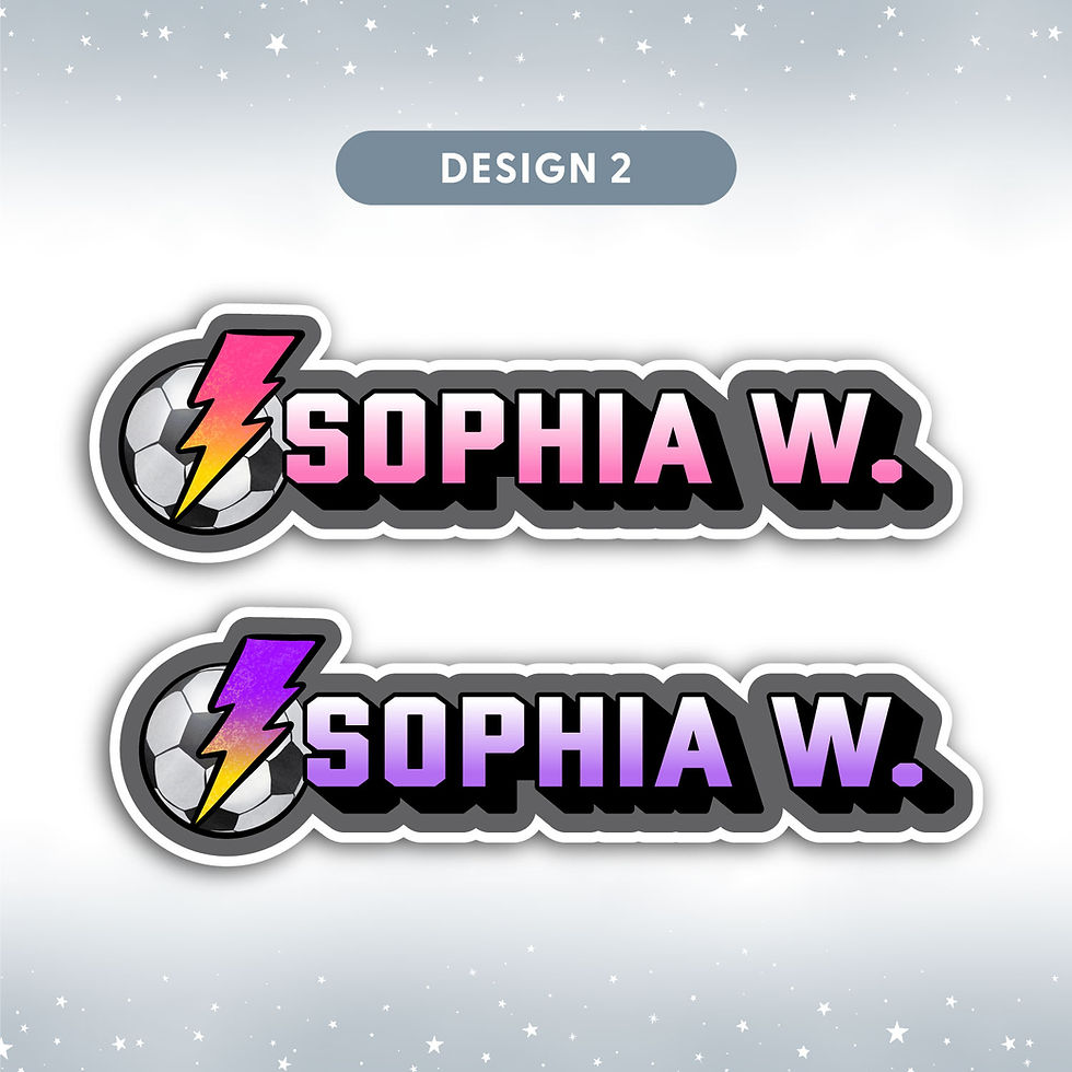 Thumbnail: Soccer Name Label Stickers, showing design option 2