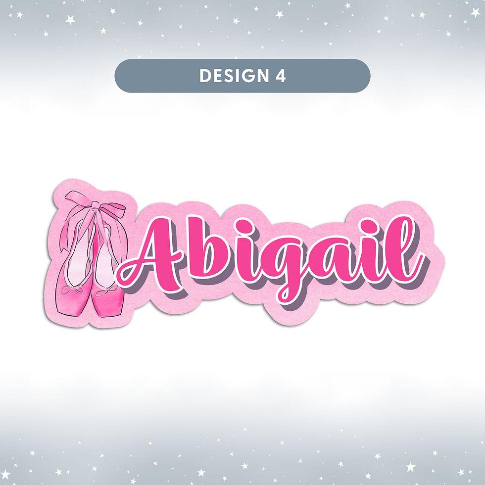 Thumbnail: Ballet theme sticker name labels, design option 5