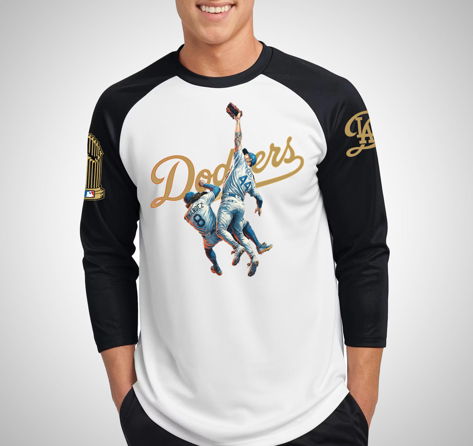 "The Catch" Black and White Raglan 3 quarters T