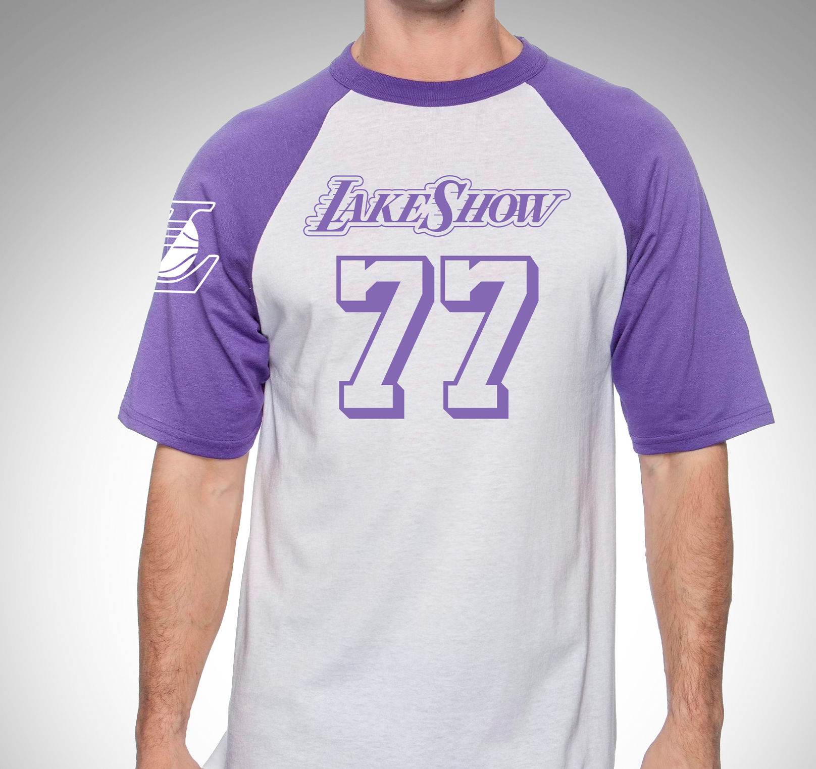 Laker Purple and White Raglan T-Shirt