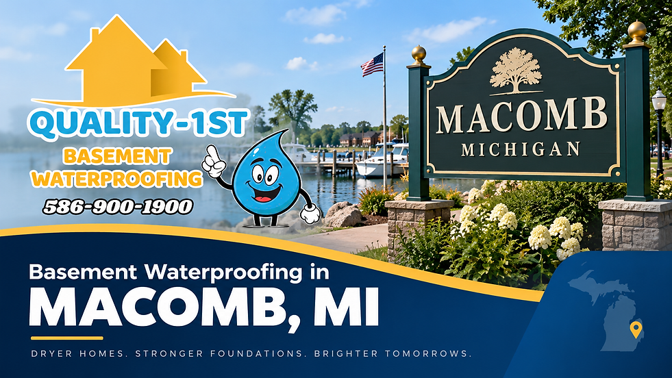 Basement waterproofing in Macomb Township MI / Quality 1ST
