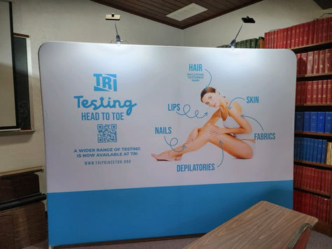 Banner at TRI Princeotn displaying the current available claims testing methods