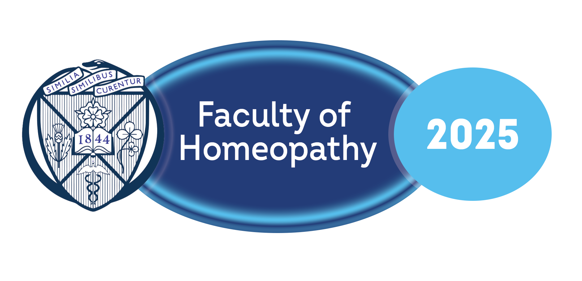 Faculty of Homeopathy 2025 logo with crest and blue badge