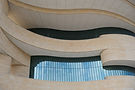 Curved architectural interior detail.