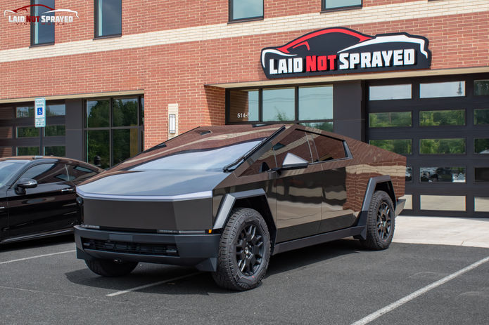 Tesla CyberTruck in Pure Platinum Paint Protection Film