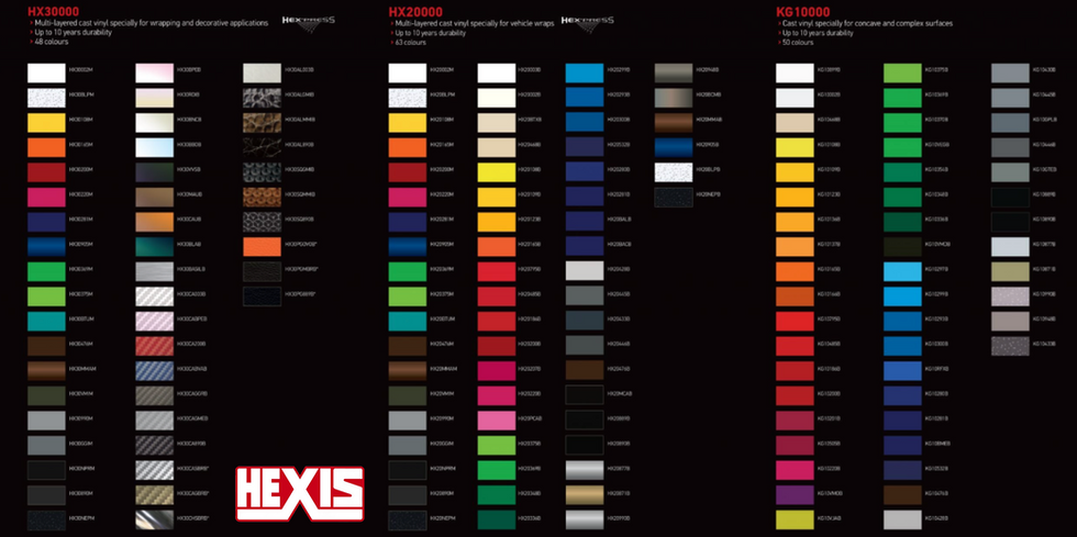 Hexis Color chart