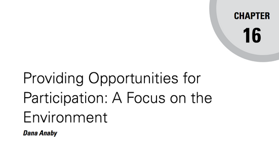 Providing Opportunities for Participation: A Focus on the Environment