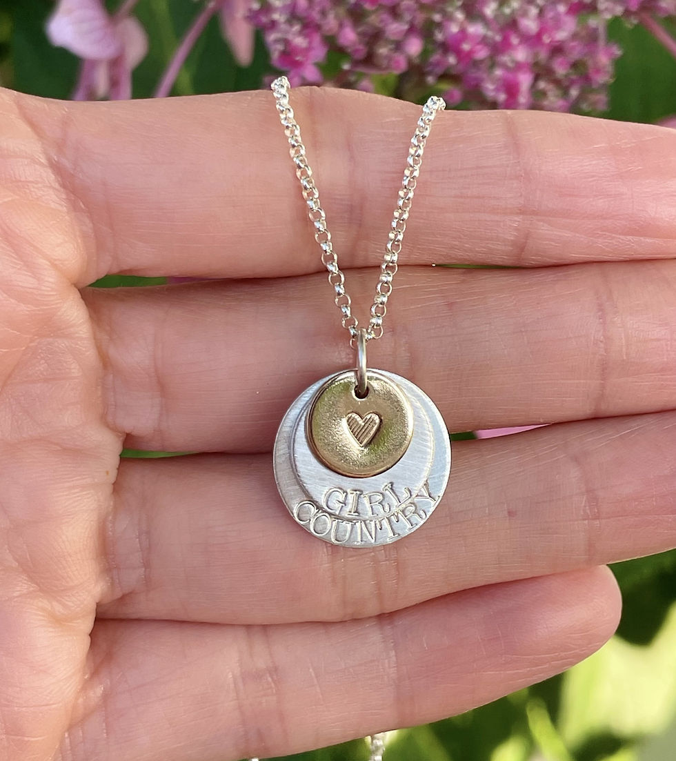 Country girl necklace, mixed metal necklace,  farm girl jewelry,  cowgirl necklace