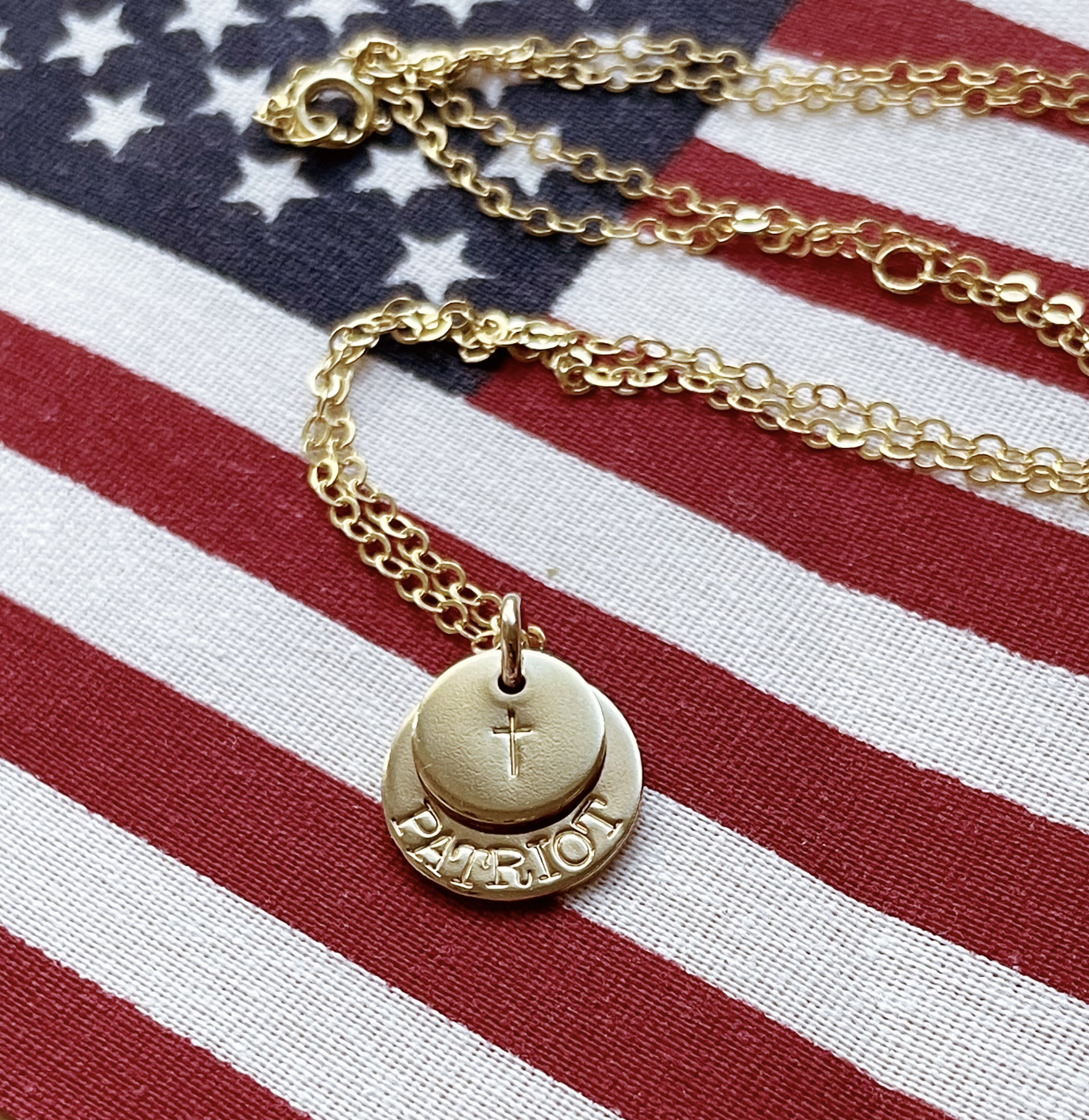 Patriot and Cross Necklace