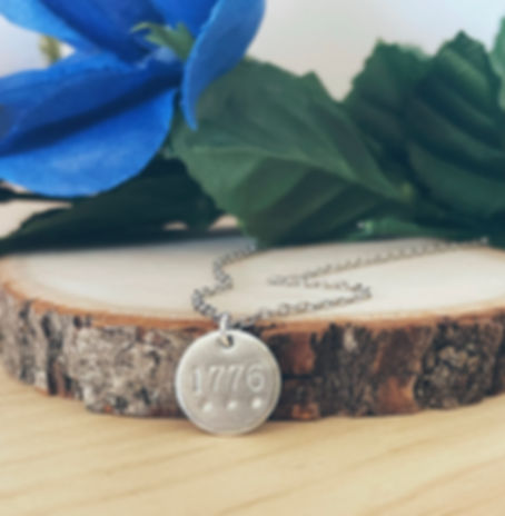 1776 necklace, patriotic jewelry, americana jewelry, 4th of July necklace, USA made jewelry
