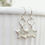 Thumbnail: Silver dangle star earrings, 4th of July jewelry, everyday star earrings