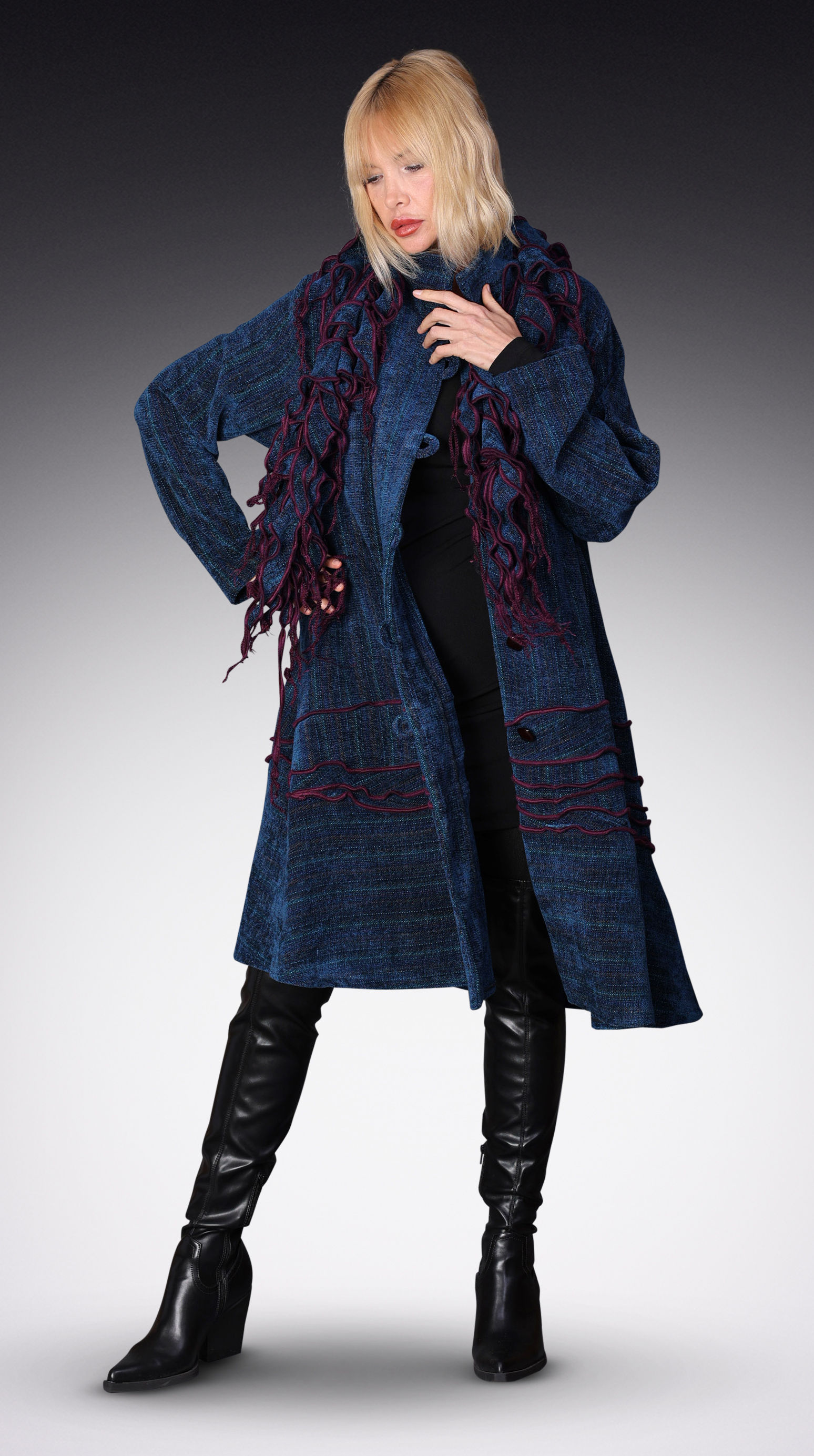 Hurricane Blue Waterfall Scarf