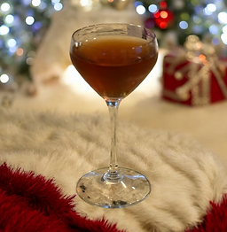 Bourbon, Cherry Heering, Creme de Cacao, Dry Vermouth, Orange Bitters