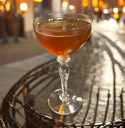 Rye, Sweet Vermouth, Benedictine, Amaro, Orange Bitters