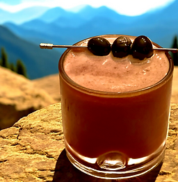 Orange Juice, Pineapple Juice, Blueberry Syrup, Passion Fruit Syrup