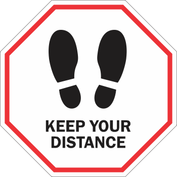 Thumbnail: Keep Your Distance - Line Octagon (5 per pack)