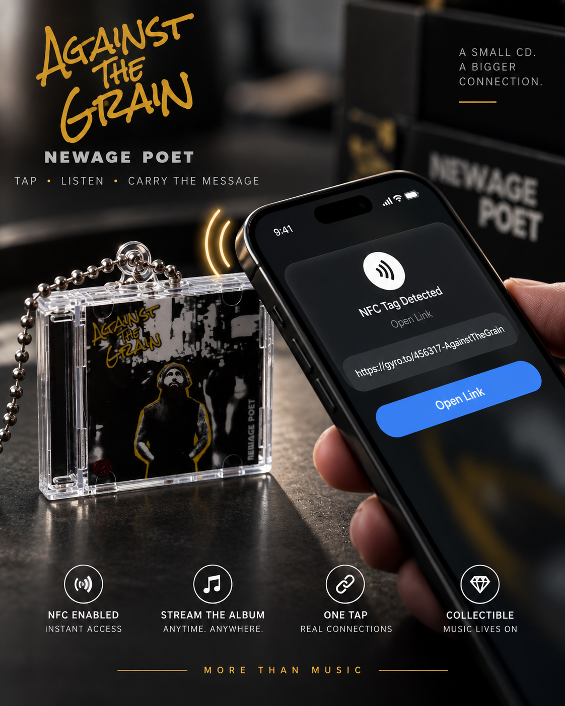 Against The Grain | Commemorative MINI NFC Album CD Key Chain 