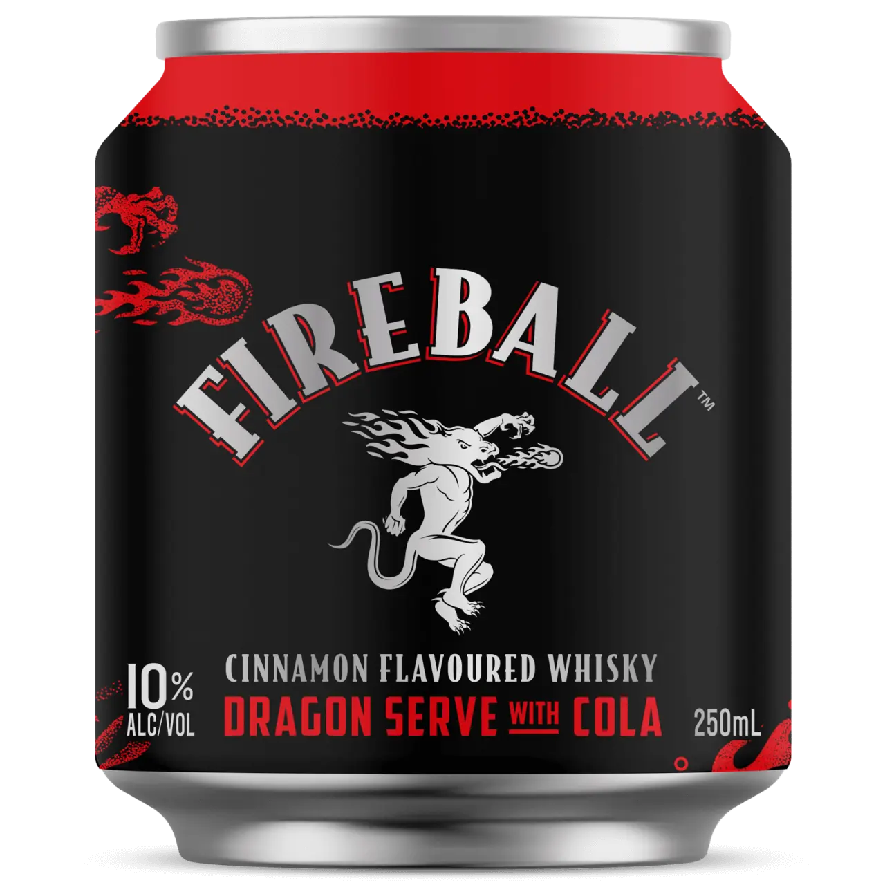 FIREBALL CINNAMON WHISKY & COLA DRAGON SERVE 10% 250ML