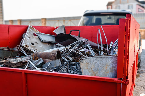 Collection of scrap metal in red trailer..jpg