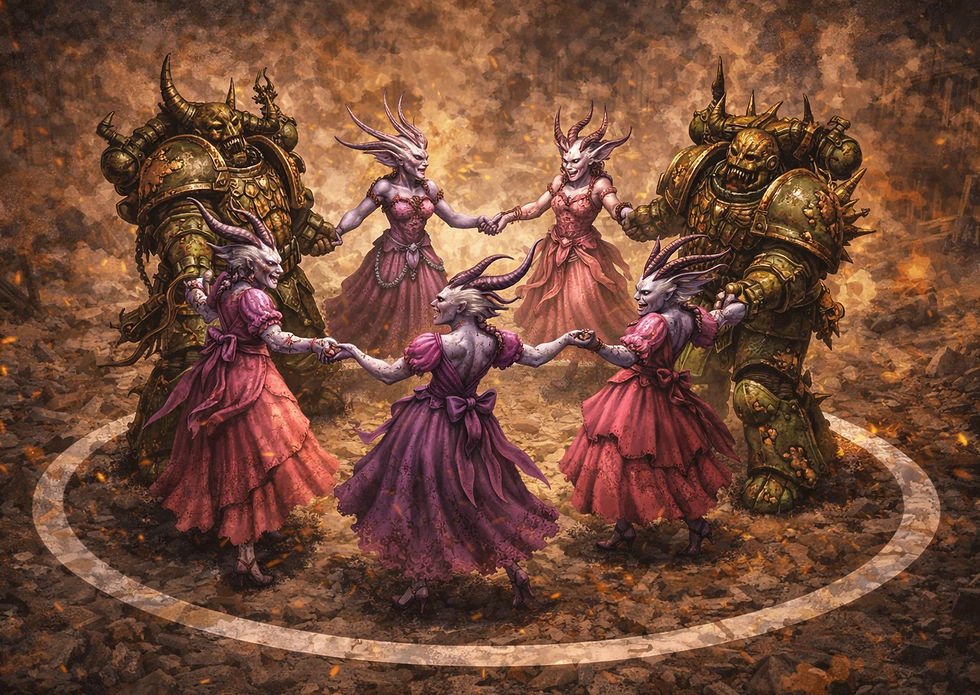 Chatgpt wouldn't let me include Daemonettes unless they were clothed.