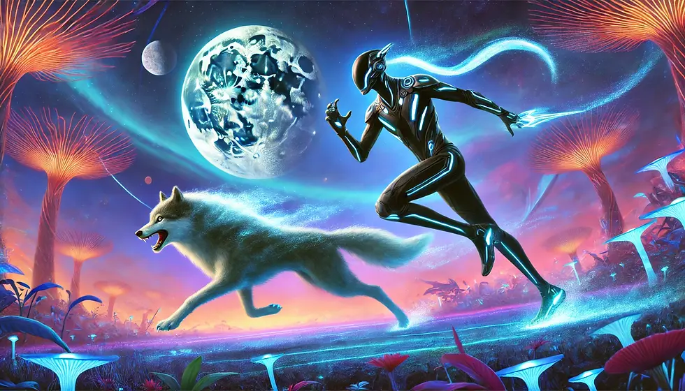 The wolf is supposed to look scared.