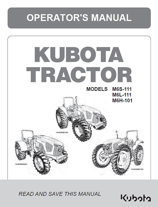 Kubota M6S-111, M6L-111, M6H-101