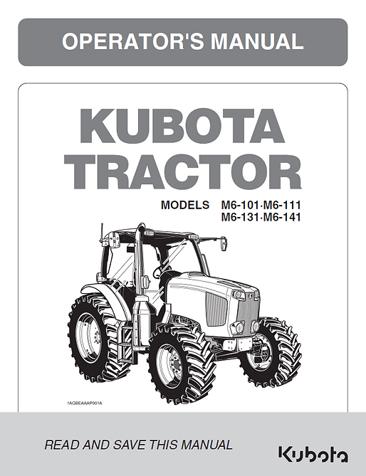 Kubota M6-101, M6-111 M6-131, M6-141
