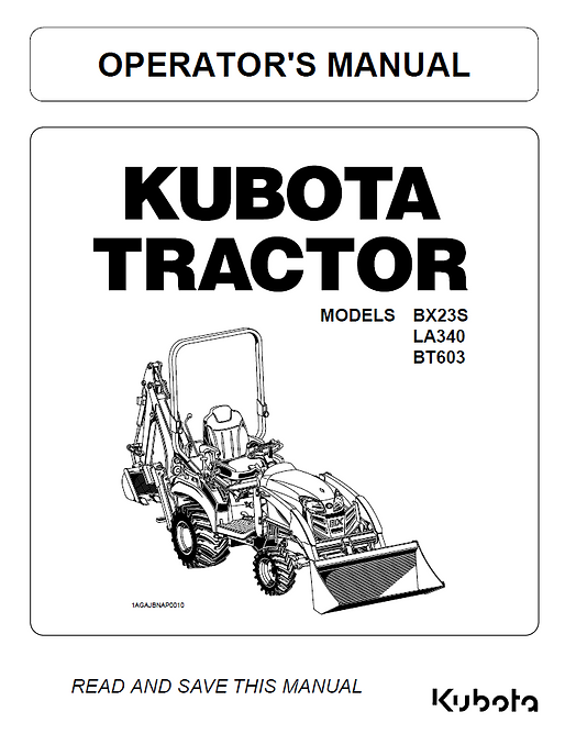Kubota BX23S, LA340, BT603