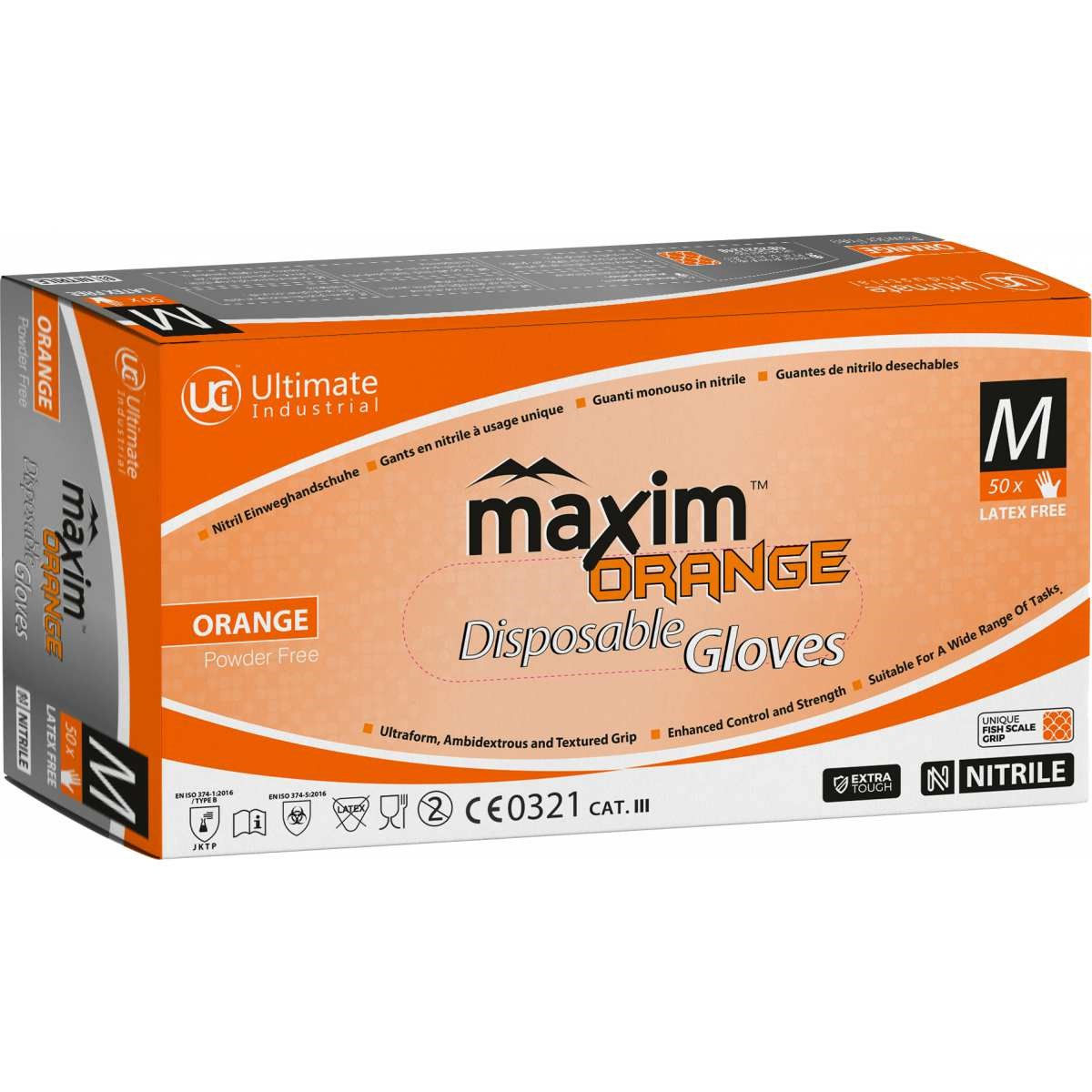 Maxim Orange  Disposable Gloves - HEAVY DUTY