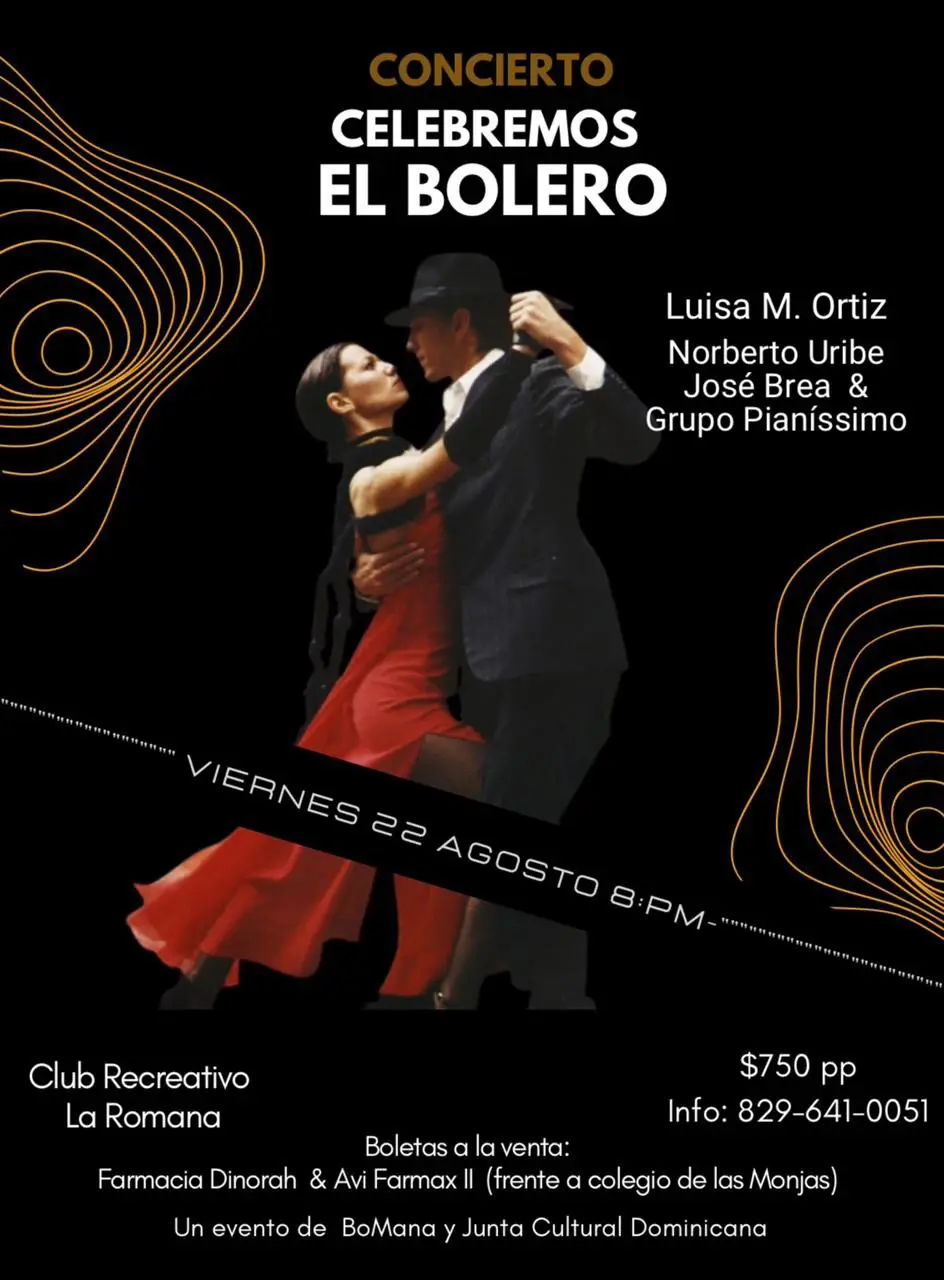Club Recreativo La Romana será sede de “Celebremos el Bolero” este 22 de agosto
