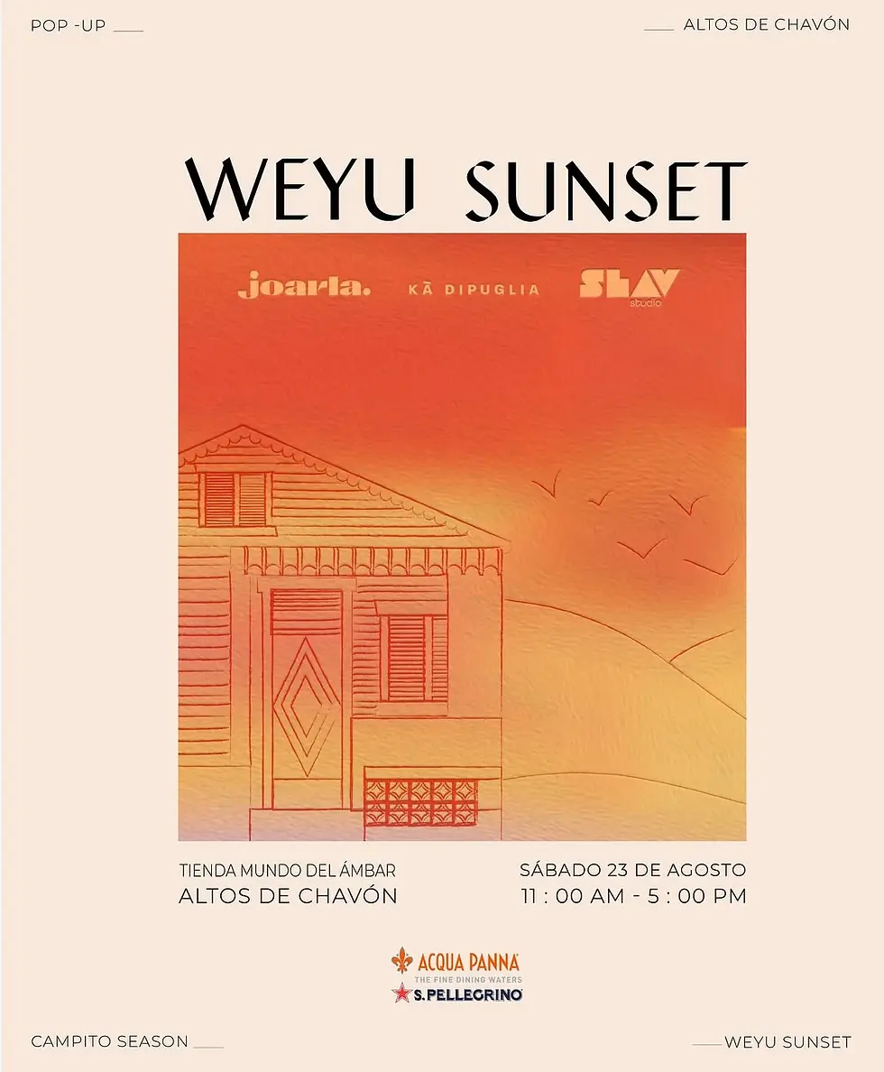 Altos de Chavón será el escenario de una experiencia vibrante y única con Weyu Sunset, un pop-up que celebra el Caribe a través de sus colores, texturas y creatividad.