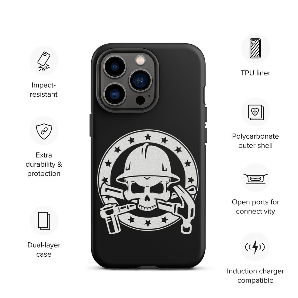 Thumbnail: Black iPhone case, skull design, impact resistant