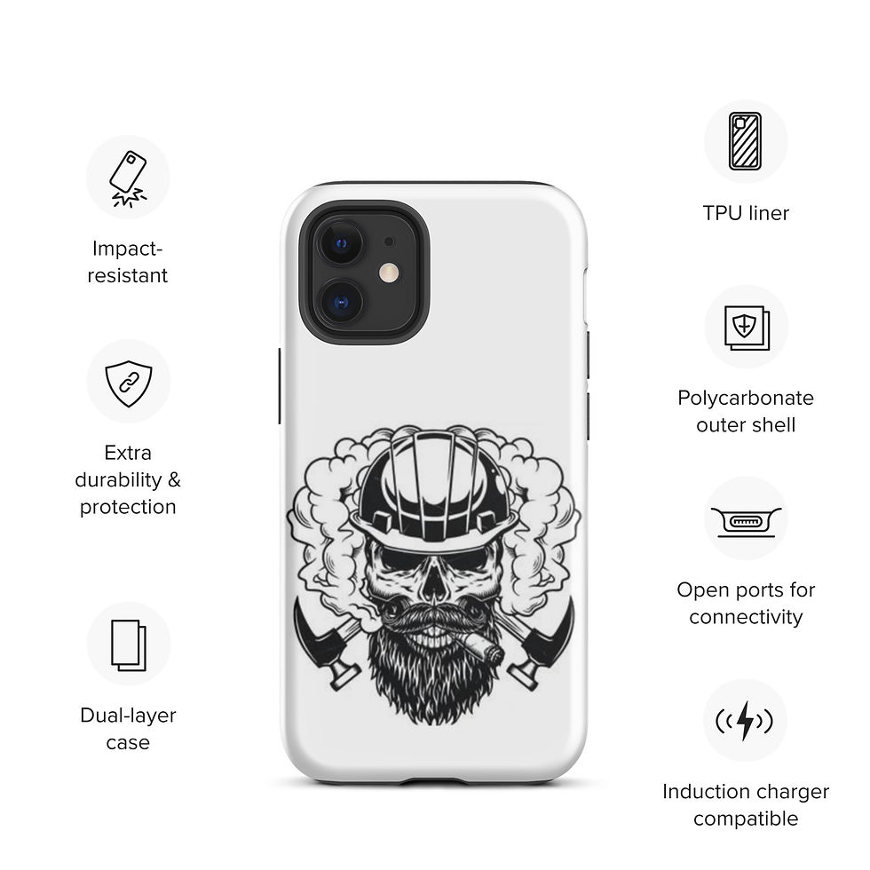 Thumbnail: White phone case, skull design, impact resistant