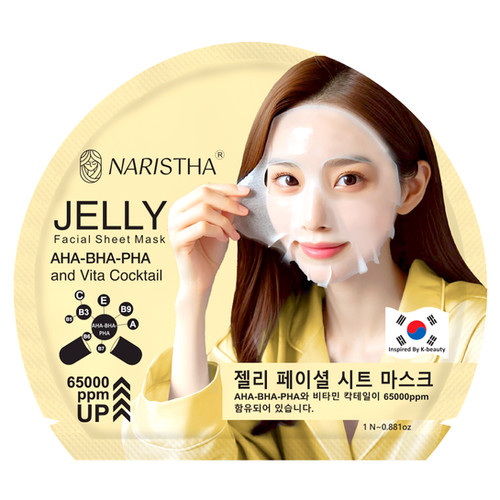 Naristha® Jelly Sheet Mask with AHA, BHA, PHA & Vita Cocktail for ...