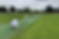 Cricketer batting on green pitch with wicketkeeper crouched behind. Fielders and trees in the background under a cloudy sky.